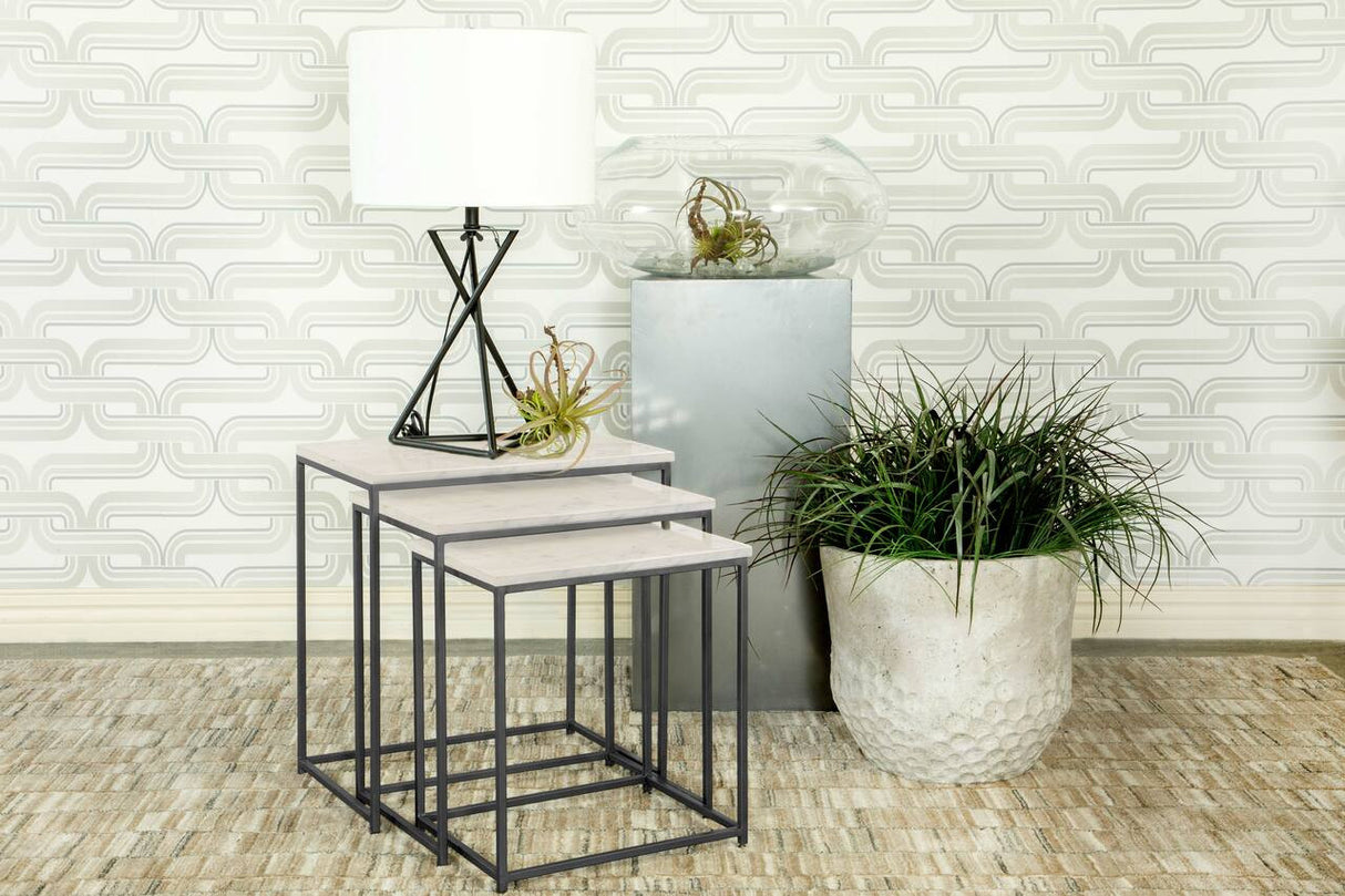 Medora 3-piece Nesting Table with Marble Top