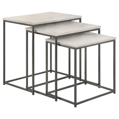 Medora 3-piece Nesting Table with Marble Top