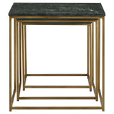 Medora 3-piece Nesting Table with Marble Top (Green)