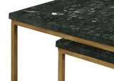 Medora 3-piece Nesting Table with Marble Top (Green)