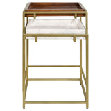 Bolden 2-Piece Square Nesting Table With Recessed Top Gold