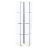 Zahavah 4-shelf Hexagon Shaped Curio Cabinet White and Clear