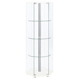 Zahavah 4-shelf Hexagon Shaped Curio Cabinet White and Clear