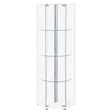 Zahavah 4-shelf Hexagon Shaped Curio Cabinet White and Clear