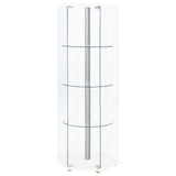 Zahavah 4-shelf Hexagon Shaped Curio Cabinet White and Clear