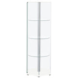 Zahavah 4-shelf Hexagon Shaped Curio Cabinet White and Clear