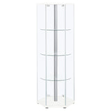 Zahavah 4-shelf Hexagon Shaped Curio Cabinet White and Clear