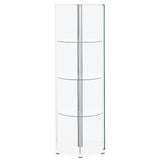 Zahavah 4-shelf Hexagon Shaped Curio Cabinet White and Clear