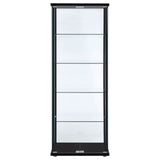 Delphinium 5-shelf Glass Curio Cabinet Black and Clear