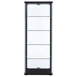 Delphinium 5-shelf Glass Curio Cabinet Black and Clear