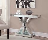 Lurlynn X-shaped Base Console Table Clear Mirror