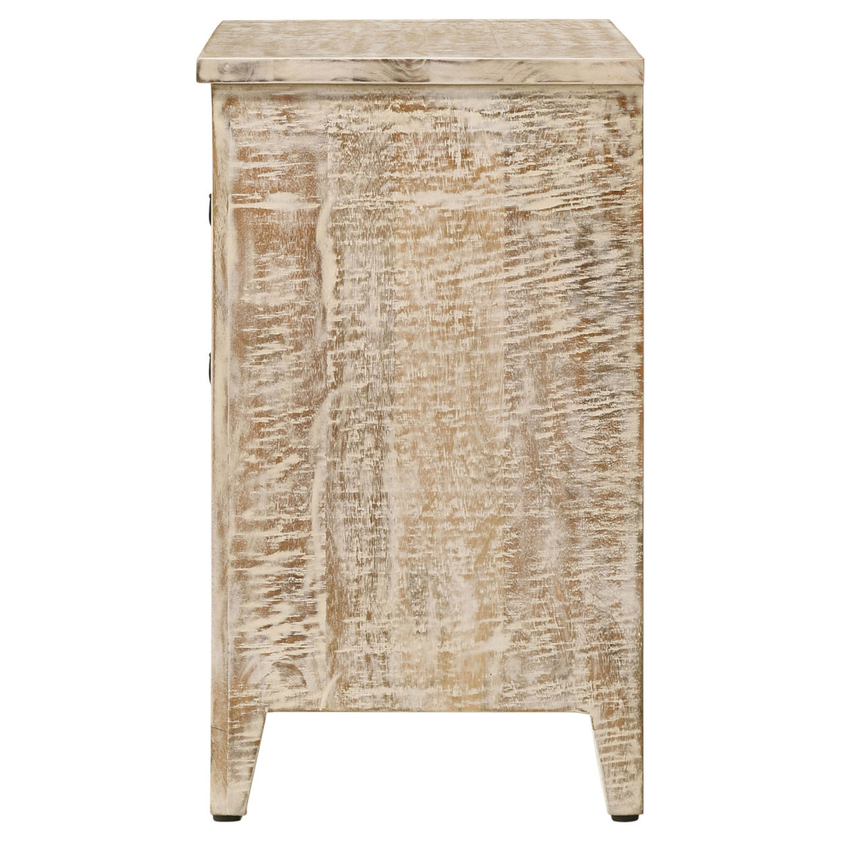 Mariska 3-drawer Wooden Accent Cabinet White Distressed