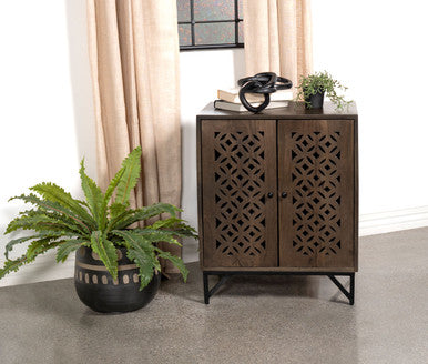 Zaria 2-door Wooden Accent Cabinet Brown