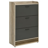 Denia 3-tier Shoe Storage Cabinet Antique Pine and Grey