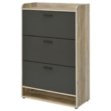 Denia 3-tier Shoe Storage Cabinet Antique Pine and Grey