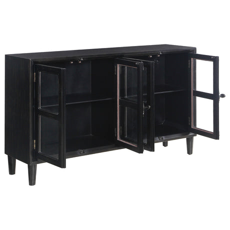 Sylvia 4-door Accent Cabinet Black