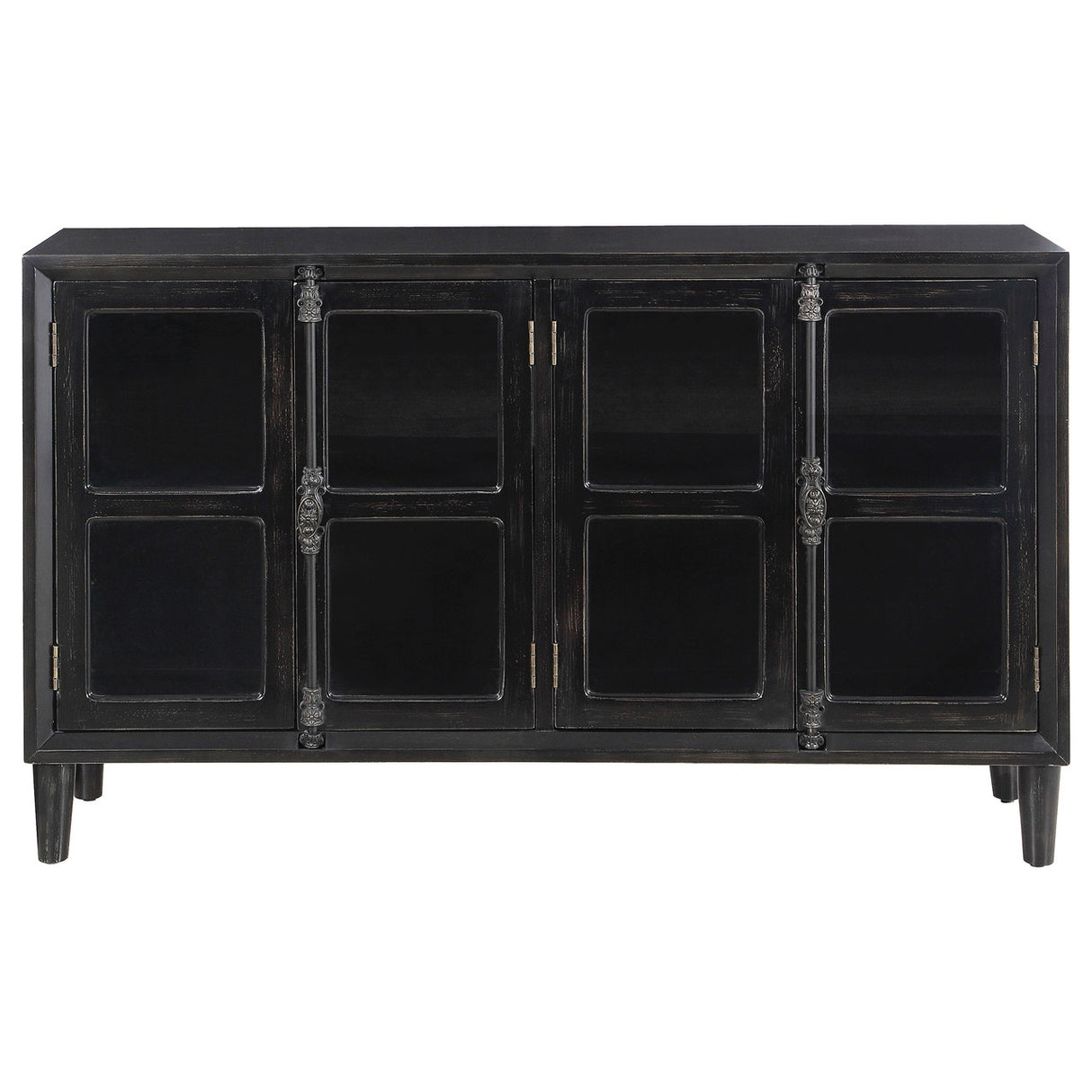 Sylvia 4-door Accent Cabinet Black