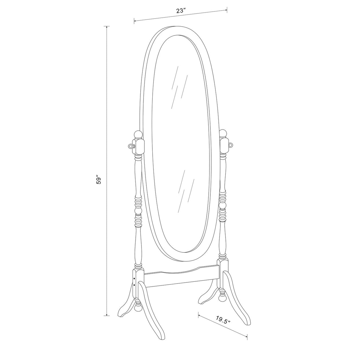 Foyet Oval Cheval Mirror White