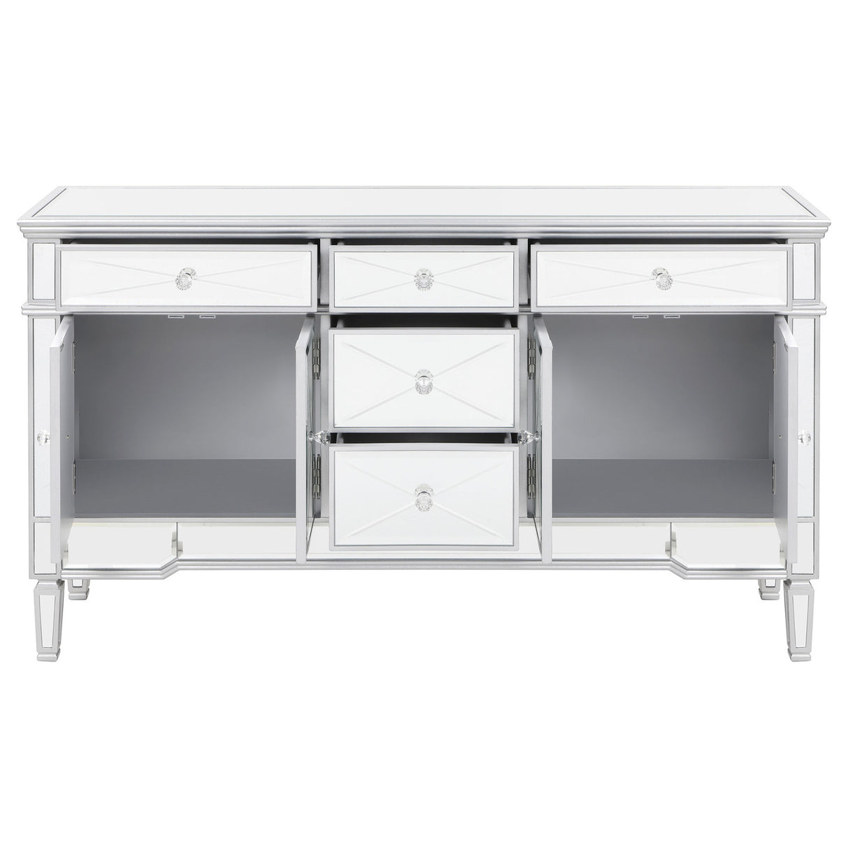 Duchess 5-drawer Accent Cabinet Silver