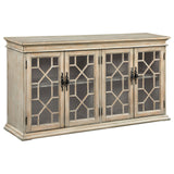 Kiara Glass Door Accent Cabinet Light Honey