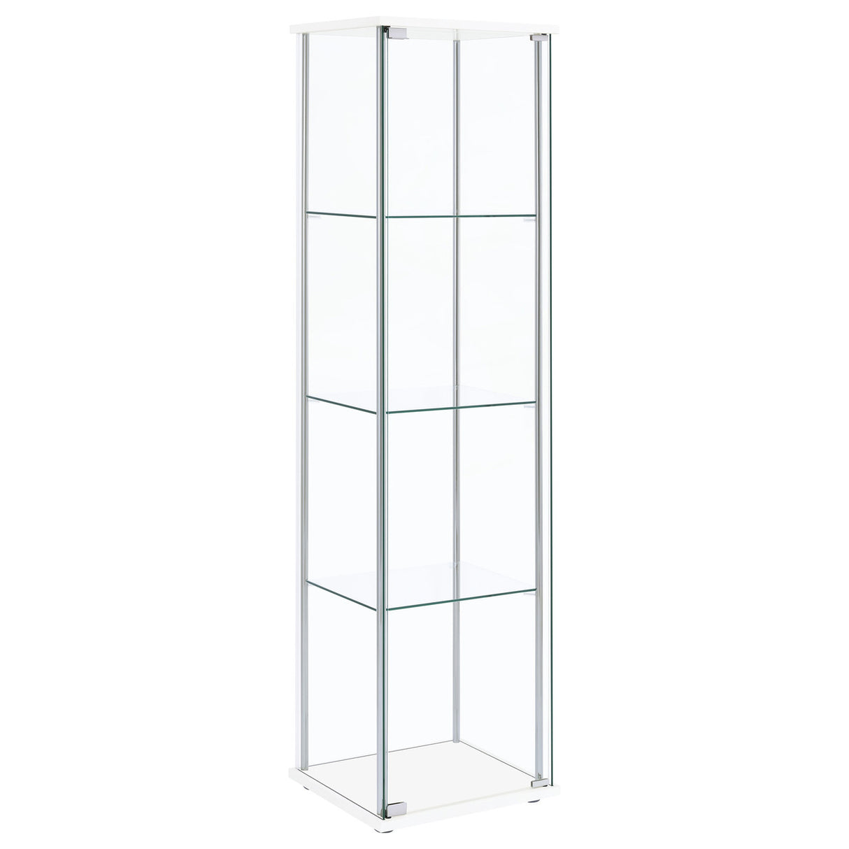 Bellatrix Rectangular 4-shelf Curio Cabinet White and Clear