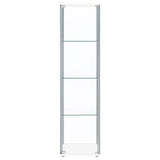 Bellatrix Rectangular 4-shelf Curio Cabinet White and Clear