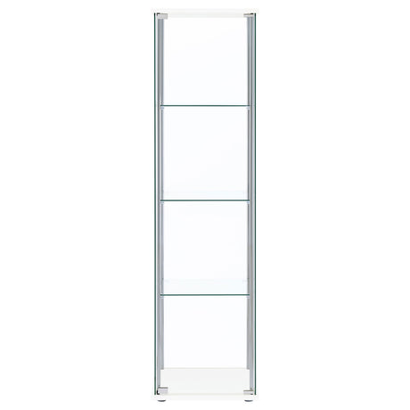 Bellatrix Rectangular 4-shelf Curio Cabinet White and Clear