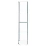 Bellatrix Rectangular 4-shelf Curio Cabinet White and Clear