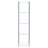 Bellatrix Rectangular 4-shelf Curio Cabinet White and Clear