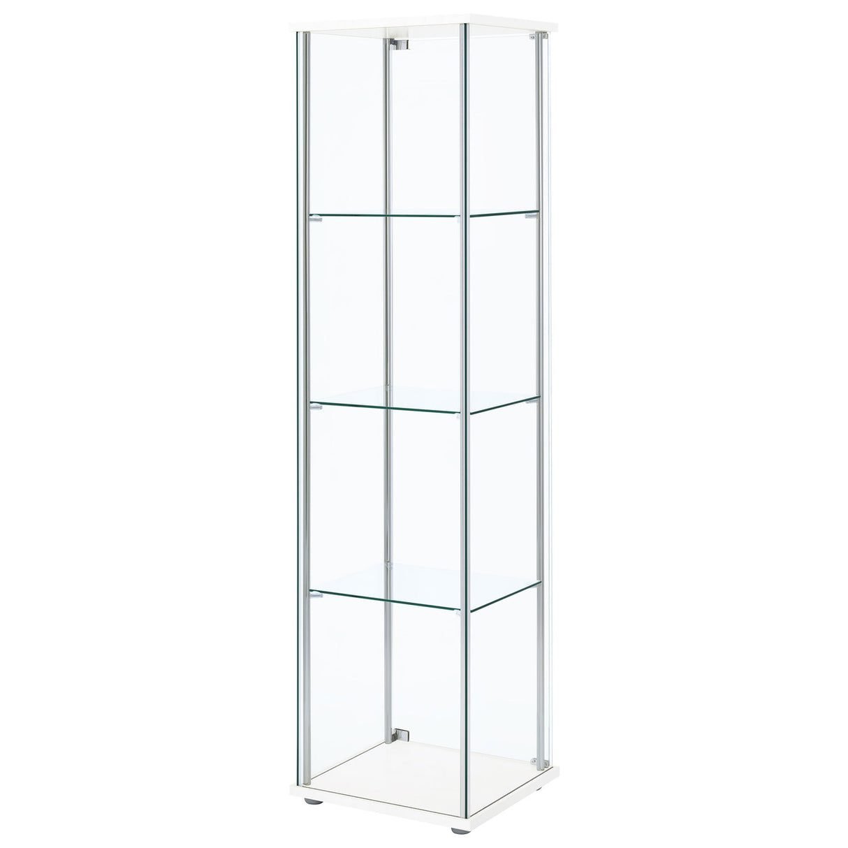 Bellatrix Rectangular 4-shelf Curio Cabinet White and Clear