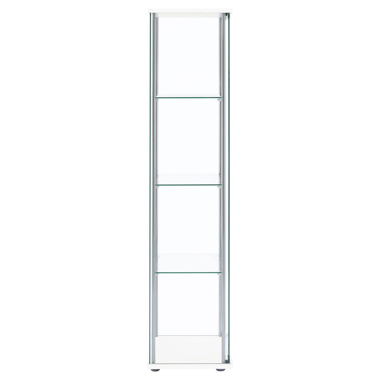 Bellatrix Rectangular 4-shelf Curio Cabinet White and Clear