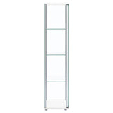 Bellatrix Rectangular 4-shelf Curio Cabinet White and Clear