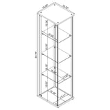 Bellatrix Rectangular 4-shelf Curio Cabinet White and Clear