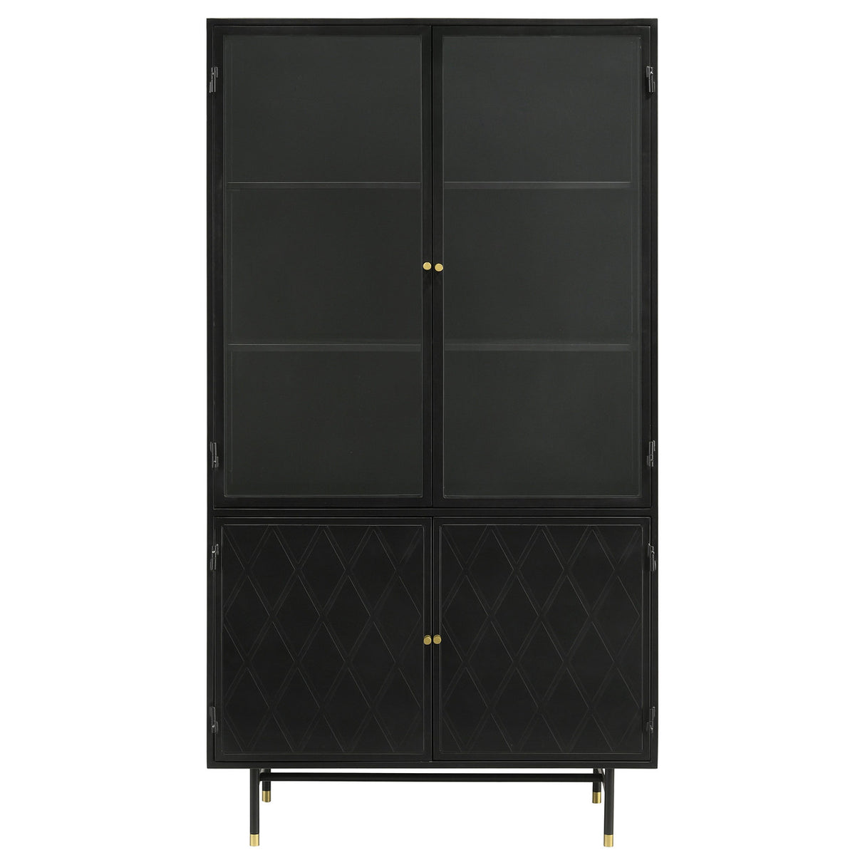 Santiago Rectangular 4-door Cabinet Matte Black