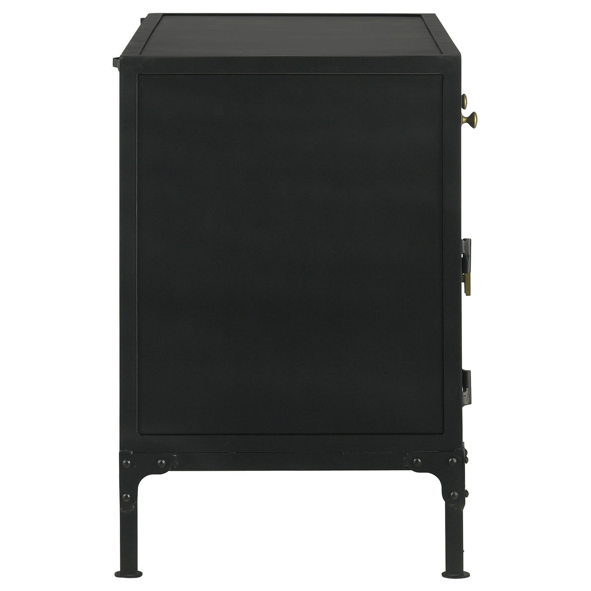 Sadler 2-drawer Accent Cabinet with Glass Doors Black