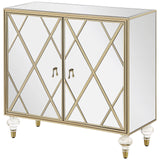 Astilbe 2-door Accent Cabinet Mirror and Champagne