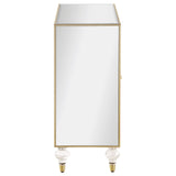 Astilbe 2-door Accent Cabinet Mirror and Champagne