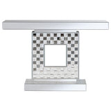 Claire Checkerboard Square Base Console Table Silver