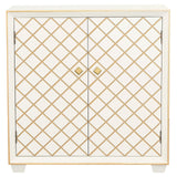 Belinda 2-door Accent Cabinet White and Gold