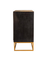 Zara 2-door Accent Cabinet Black Walnut and Gold