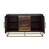 Zara 2-drawer Accent Cabinet Black Walnut and Gold