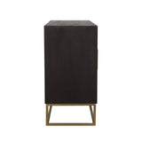 Zara 2-drawer Accent Cabinet Black Walnut and Gold