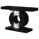 Eliana Geometric Console Table with LED Lighting Black