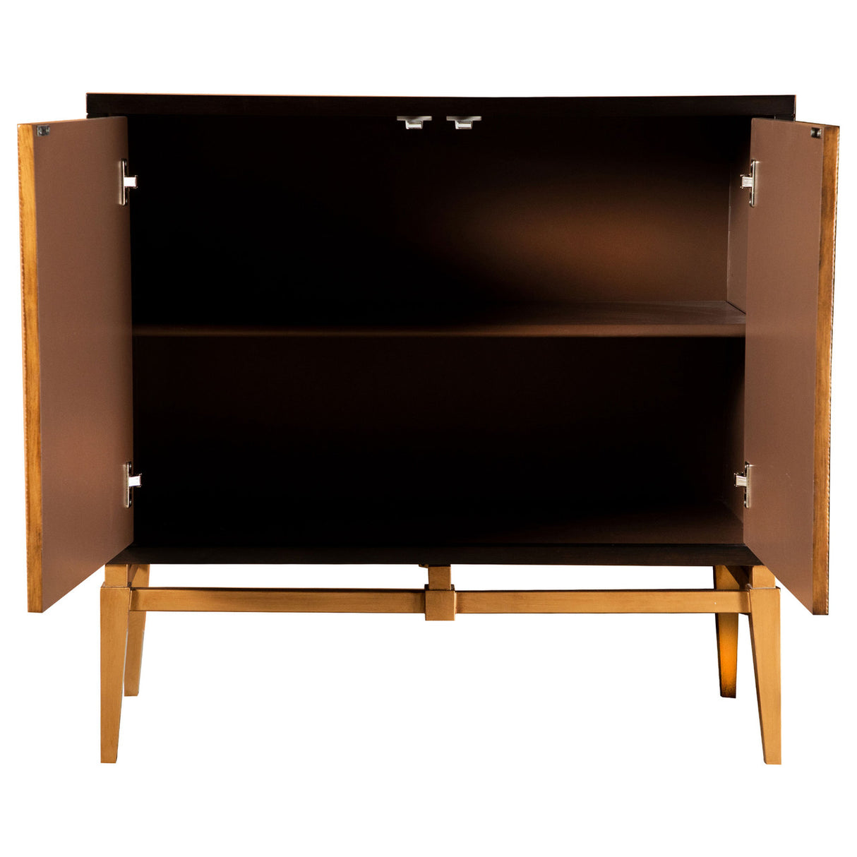 Zira Sunburst 2-door Accent Cabinet Brown and Antique Gold