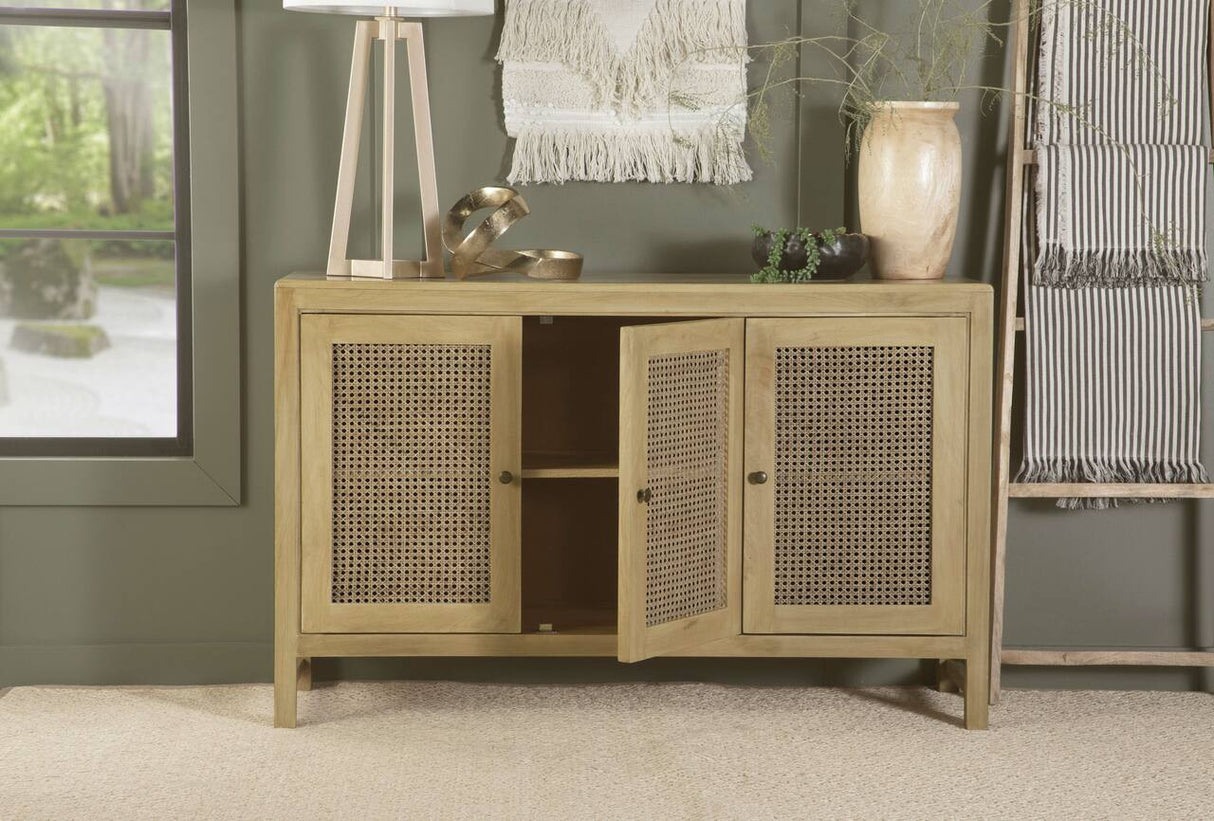 Zamora Rectangular 3-door Accent Cabinet Natural