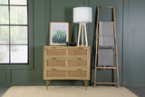 Zamora 3-drawer Accent Cabinet Natural and Antique Brass