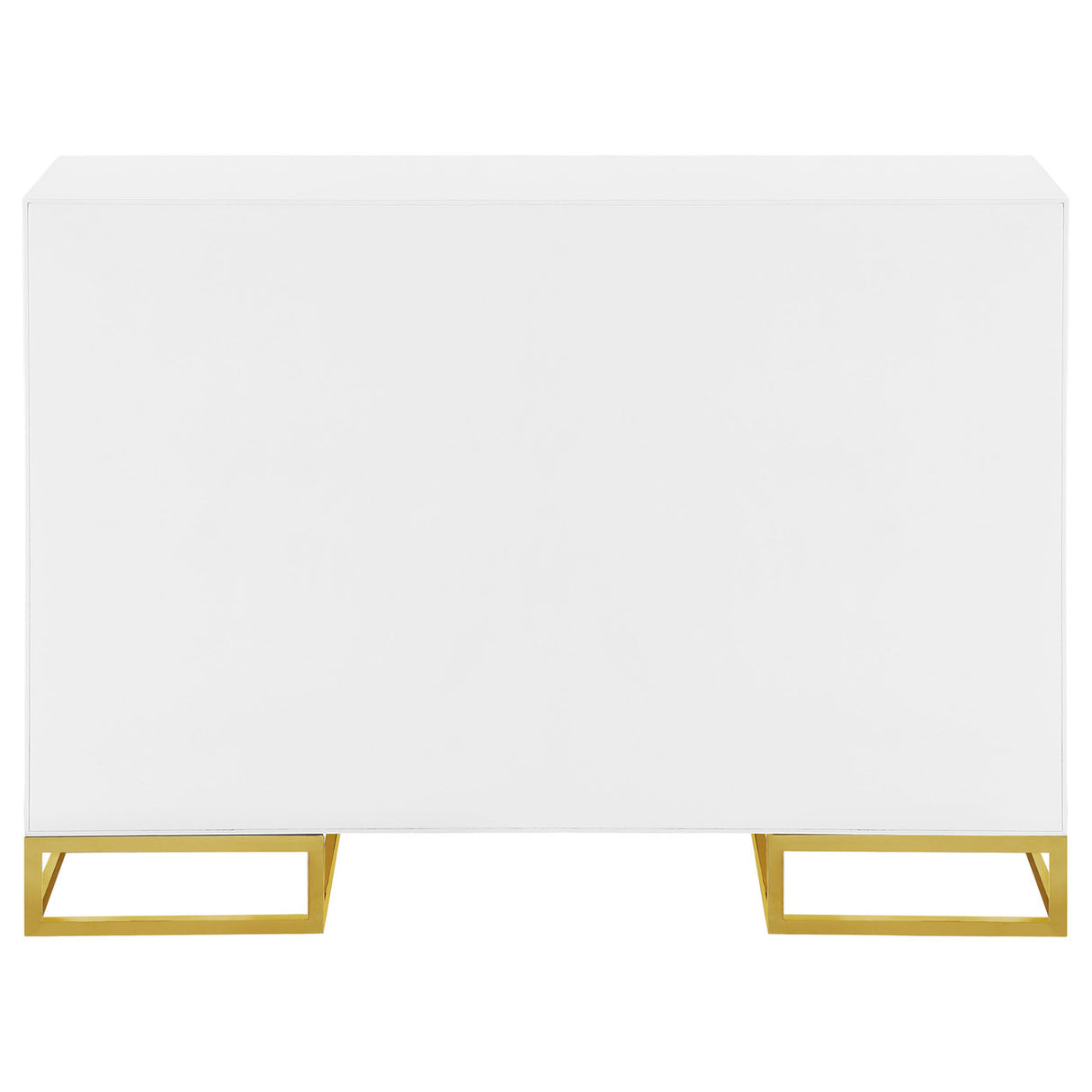 Elsa 2-door Accent Cabinet with Adjustable Shelves White and Gold