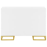 Elsa 2-door Accent Cabinet with Adjustable Shelves White and Gold