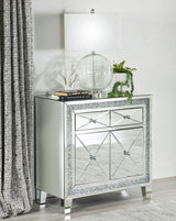 Arwen 2-drawer Accent Cabinet Clear Mirror with LED Lighting