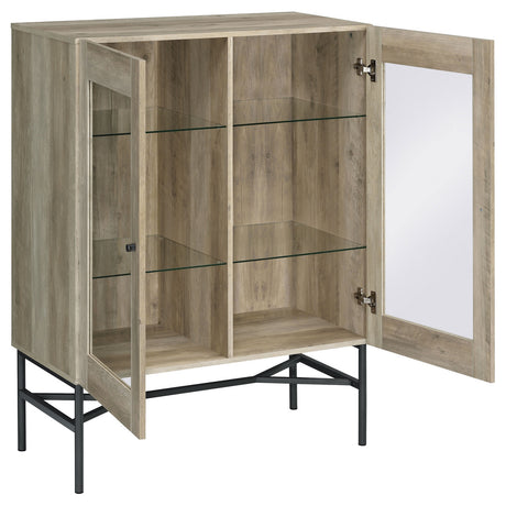 Bonilla 2-door Accent Cabinet with Glass Shelves (Brown)